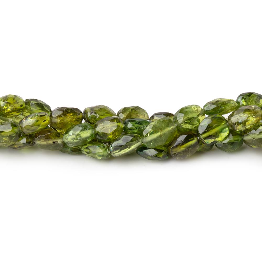 3.5-7mm Green Tourmaline Faceted Oval Beads 14.5 inch 67 pieces - Beadsofcambay.com