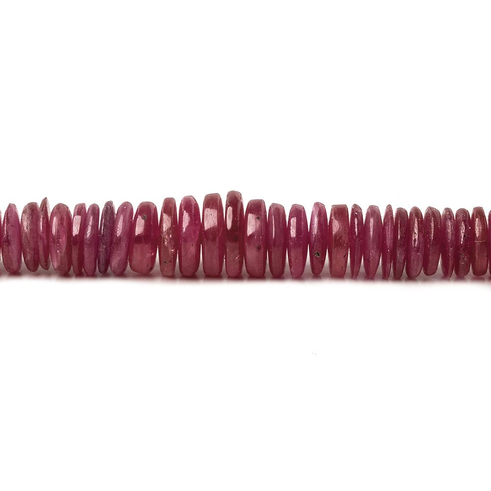 3.5-7mm Ruby plain heshi beads 17.5 inch 225 pieces - Beadsofcambay.com
