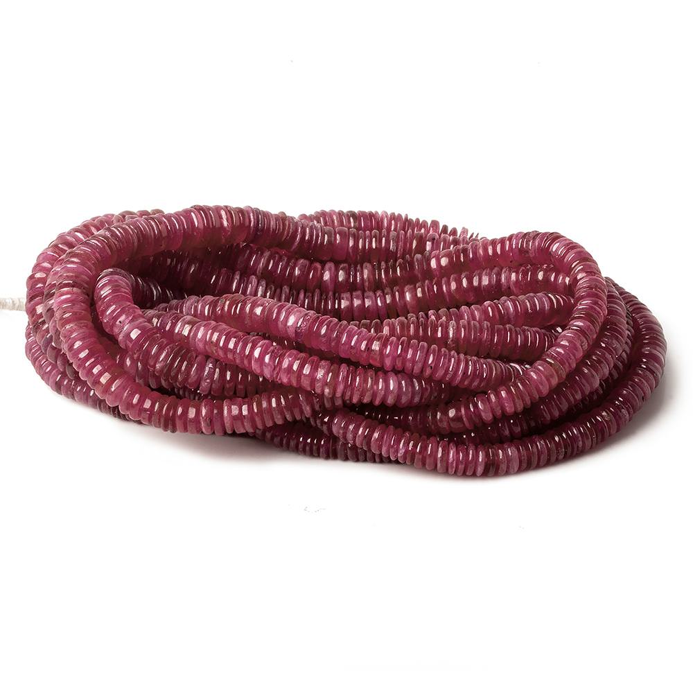 3.5-7mm Ruby plain heshi beads 17.5 inch 225 pieces - Beadsofcambay.com