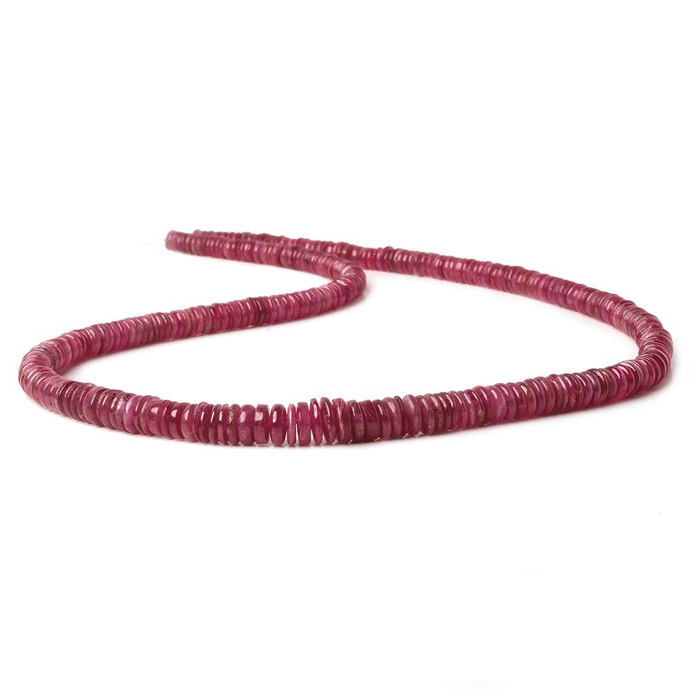 3.5-7mm Ruby plain heshi beads 17.5 inch 225 pieces - Beadsofcambay.com