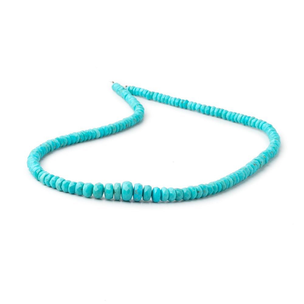 3.5-7mm Sleeping Beauty Turquoise Faceted Rondelle Beads 14 inch 160 pieces - Beadsofcambay.com