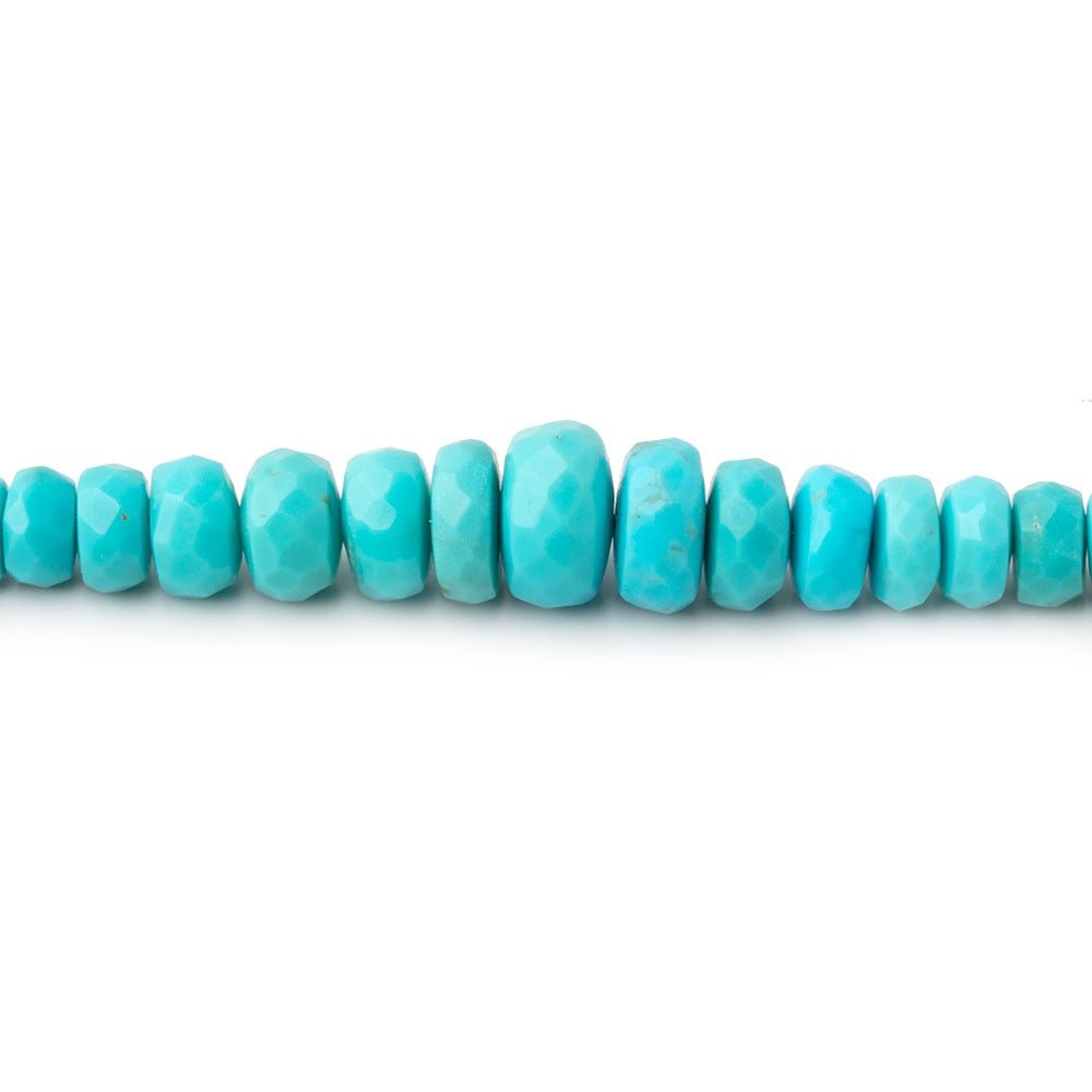 3.5-7mm Sleeping Beauty Turquoise Faceted Rondelle Beads 14 inch 160 pieces - Beadsofcambay.com