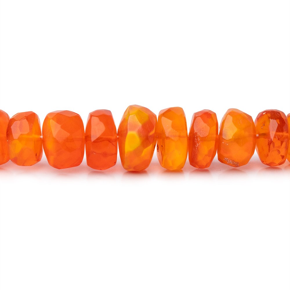 3.5-7mm Tangerine Ethiopian Opal Faceted Rondelle Beads 16 inch 136 pieces AA - Beadsofcambay.com