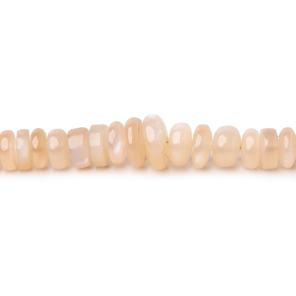 3.5-8.5mm Angel Skin Moonstone Plain Rondelle Beads 18 inch 170 pieces - Beadsofcambay.com