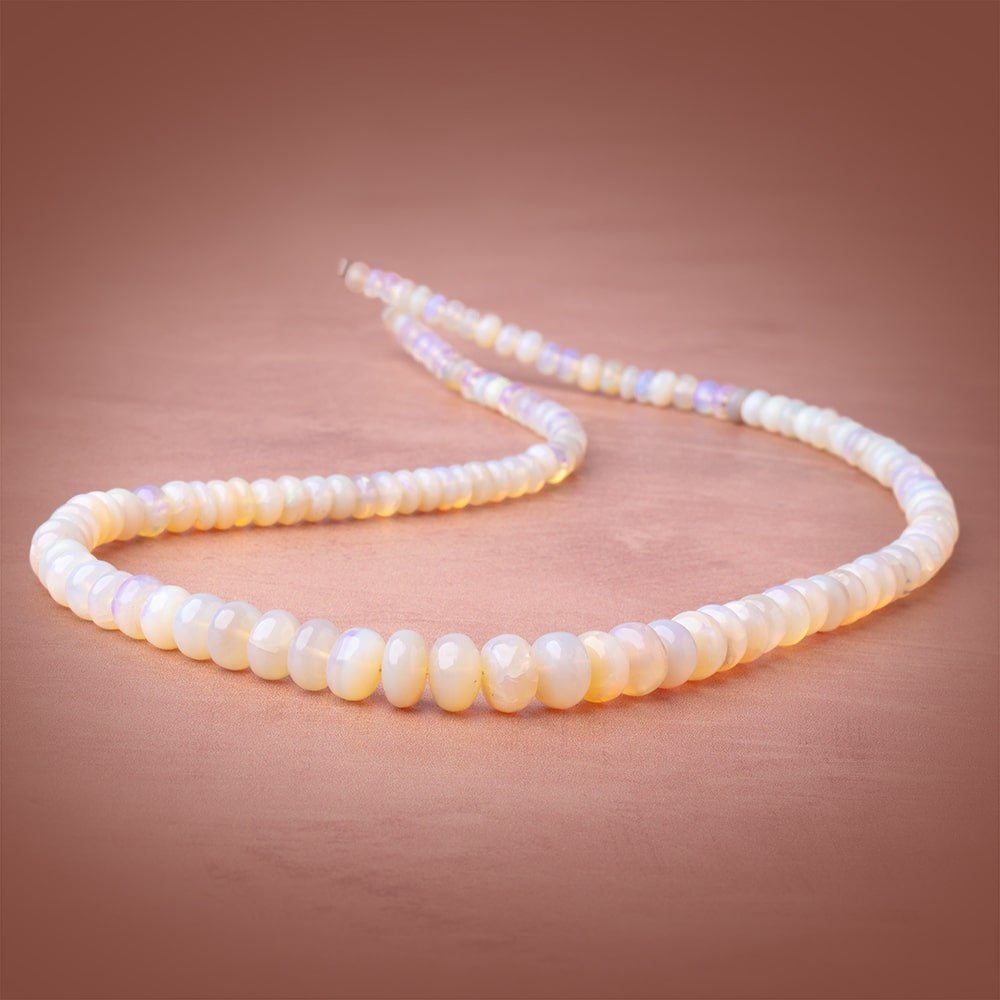 3.5-8mm Australian Opal Plain Rondelle Beads 17 inch 130 pieces AAA - Beadsofcambay.com