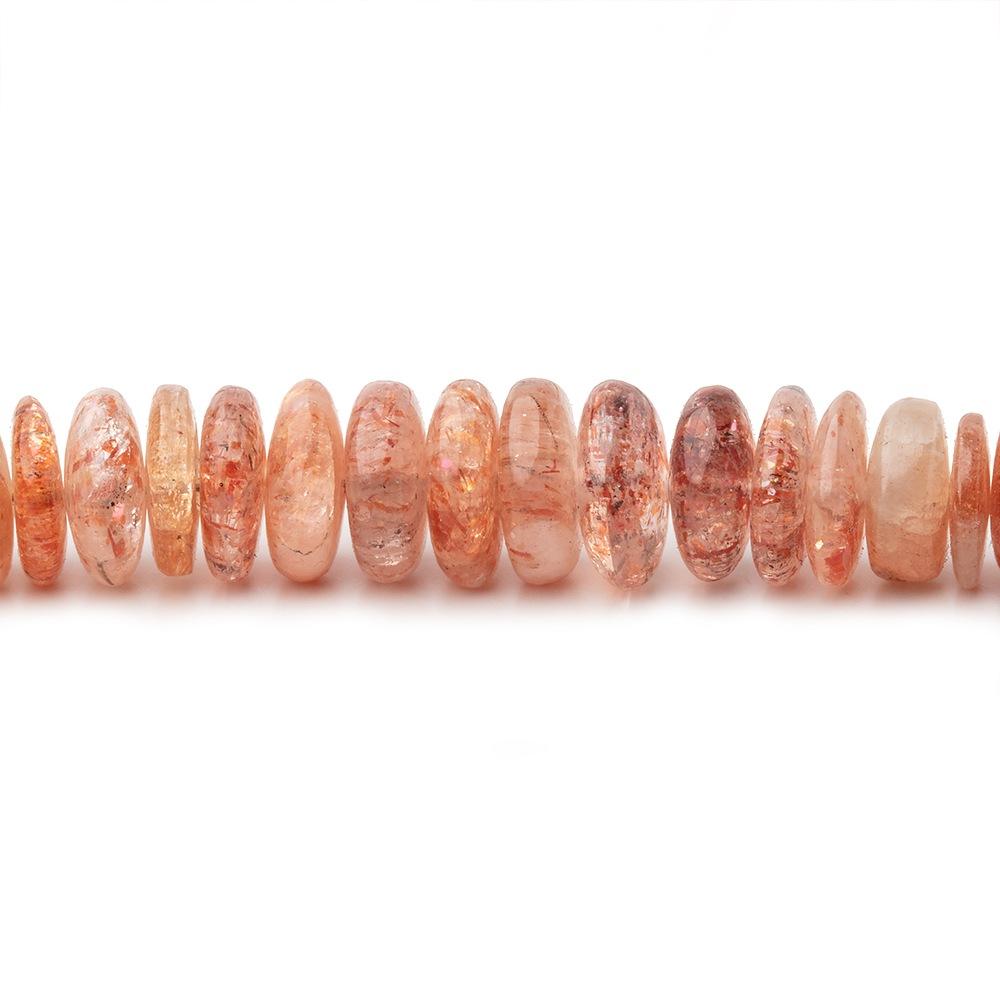 3.5-8mm Sunstone Plain Rondelle Beads 18 inch 257 beads - Beadsofcambay.com