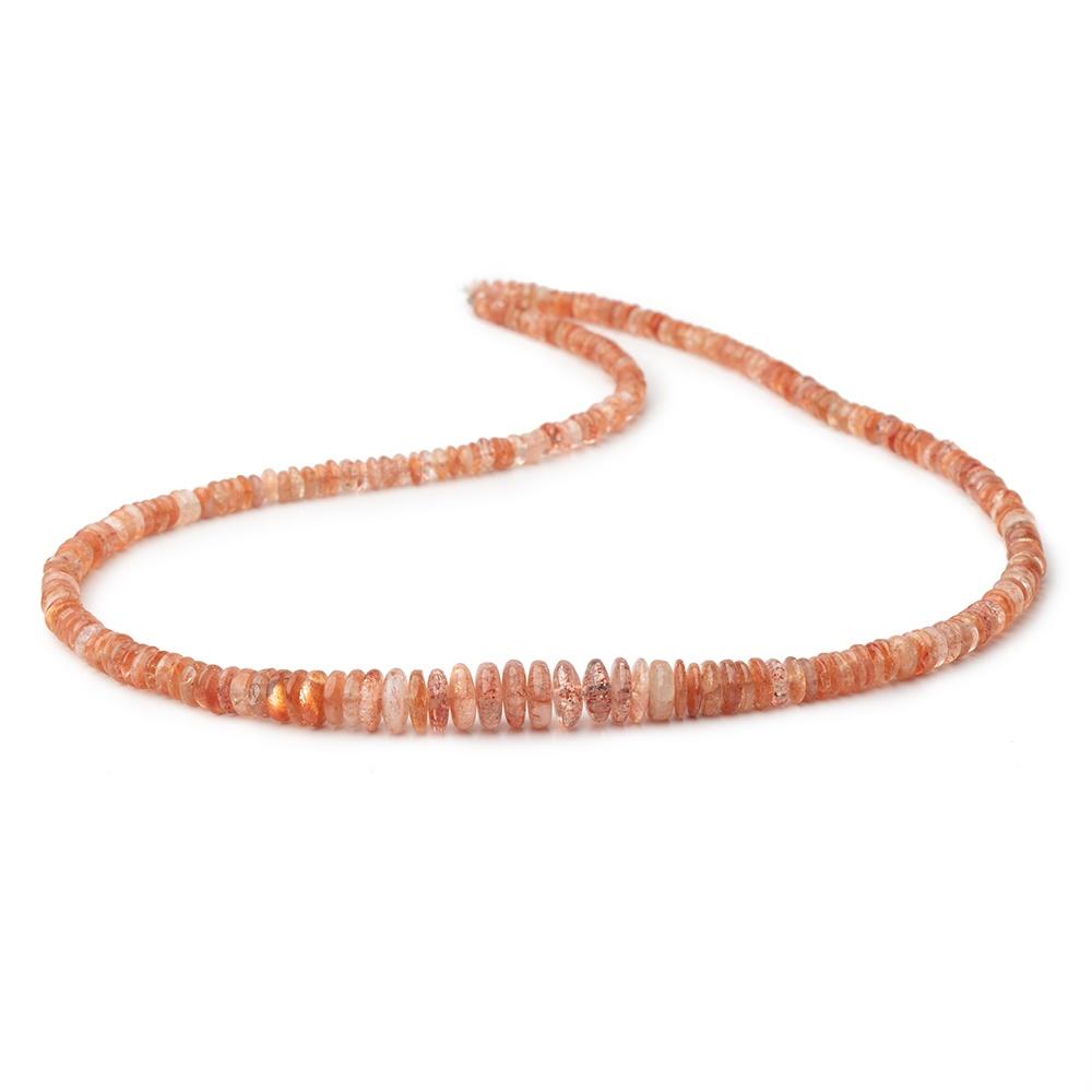 3.5-8mm Sunstone Plain Rondelle Beads 18 inch 257 beads - Beadsofcambay.com