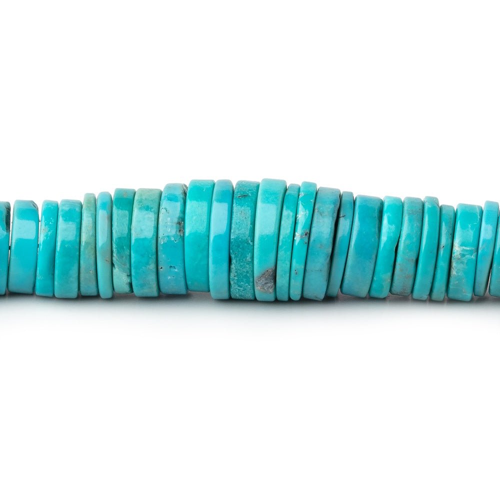 3.5-9.5mm Sleeping Beauty Turquoise Plain Heshi Beads 18 inch 315 pieces - Beadsofcambay.com