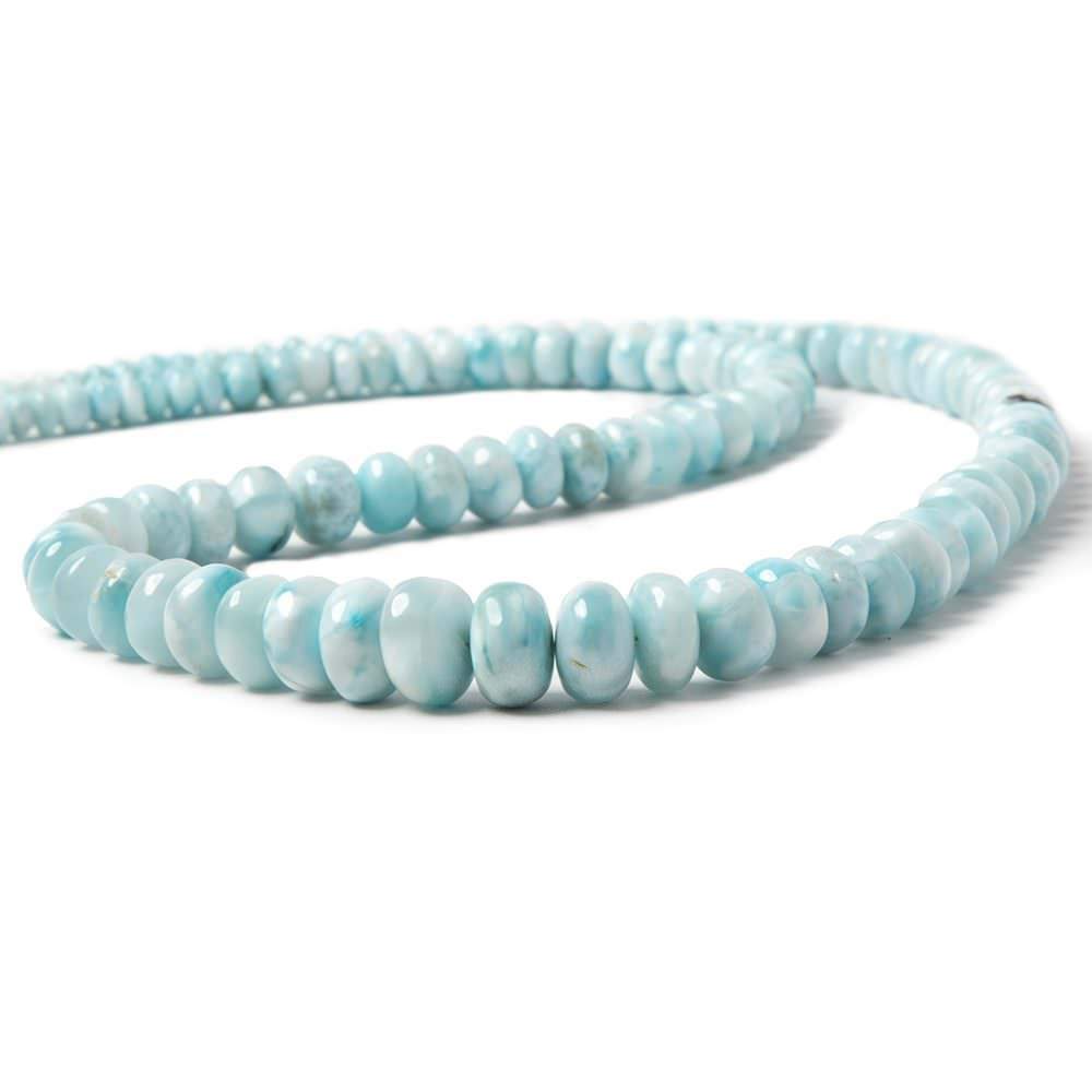 3.5-9.8mm Larimar plain rondelle beads 18 inches 119 pieces AA - Beadsofcambay.com