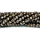 3.5 mm Matte Pyrite Faceted Rondelle 13.25 inch 139 beads - Beadsofcambay.com