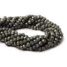 3.5 mm Matte Pyrite Faceted Rondelle 13.25 inch 139 beads - Beadsofcambay.com