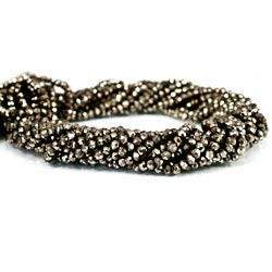 3.5 mm Matte Pyrite Faceted Rondelle 13.25 inch 139 beads - Beadsofcambay.com