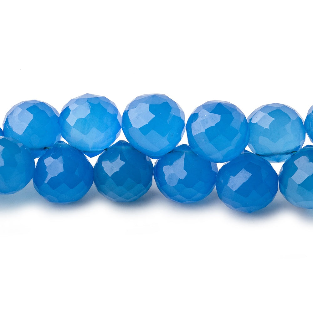 8mm Santorini Blue Chalcedony faceted candy kiss beads 50 pieces