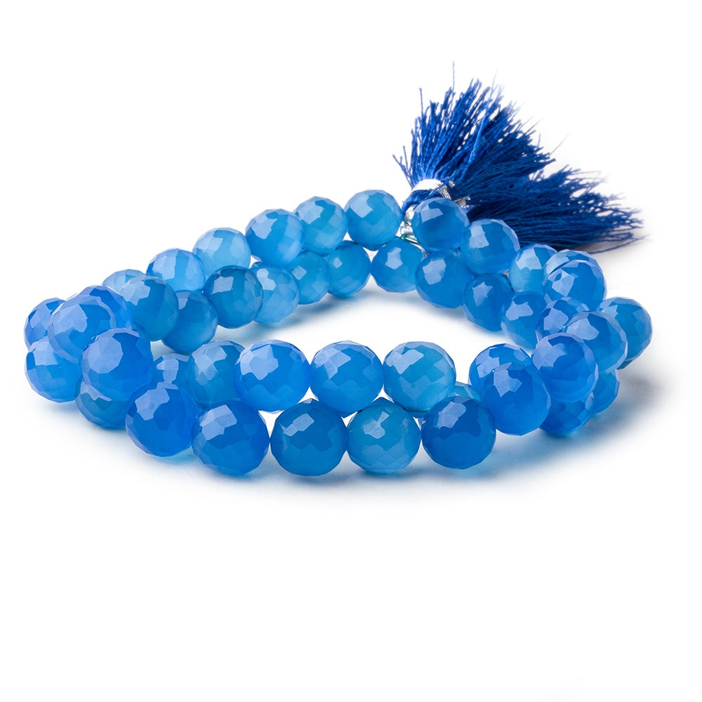 8mm Santorini Blue Chalcedony faceted candy kiss beads 50 pieces view 1