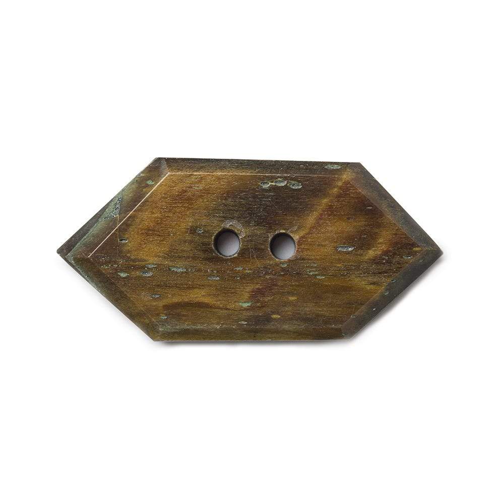 35.5x17mm Jasper Modified Hexagon 2.5mm hole button 1 piece - Beadsofcambay.com