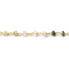 3.5mm Afghani Multi Color Tourmaline Faceted Rondelles on Vermeil Chain by the foot - Beadsofcambay.com