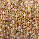 3.5mm Afghani Tourmaline Faceted Rondelles on Vermeil Chain by the Foot - Beadsofcambay.com