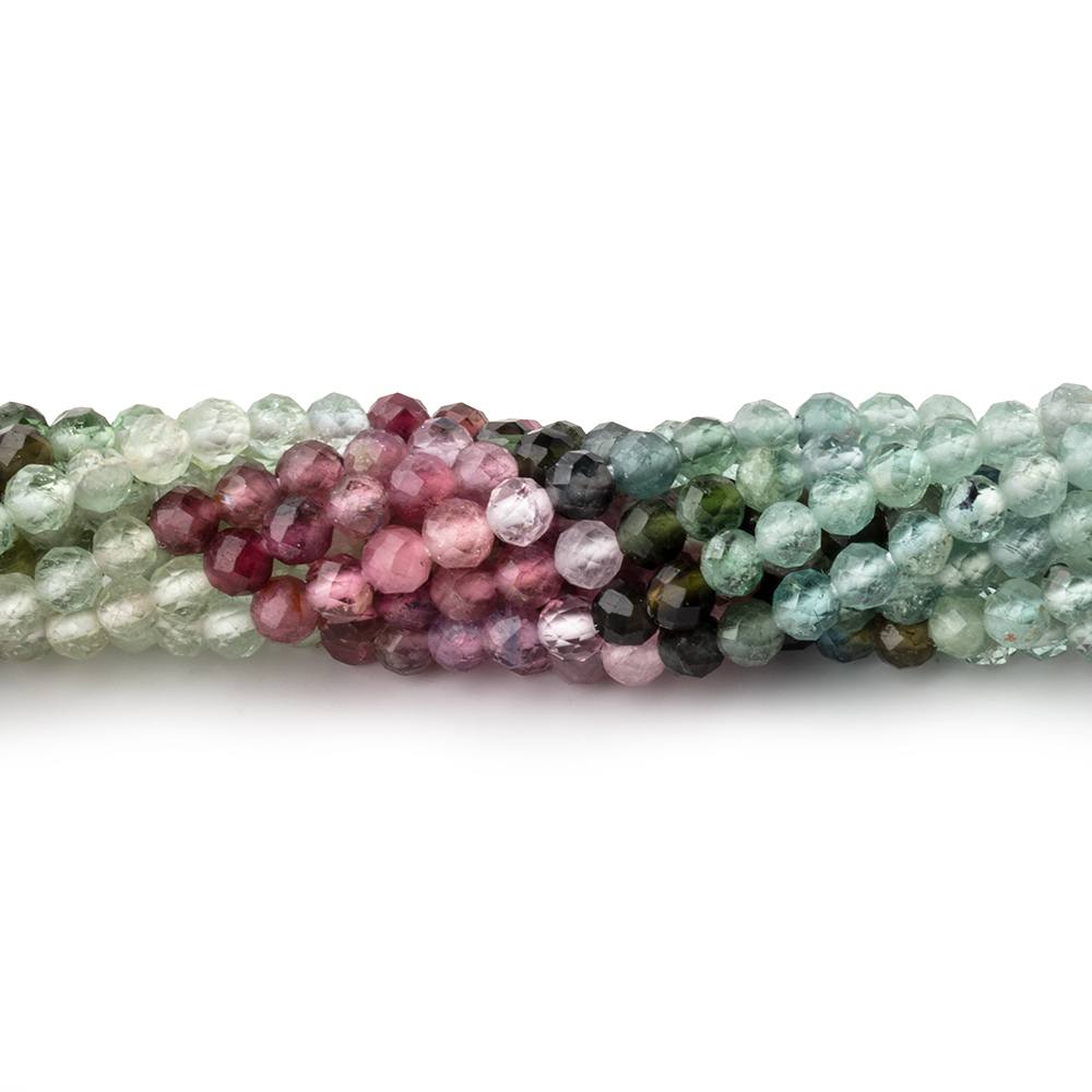 3.5mm Afghani Tourmaline Micro Faceted Round Beads 12.5 inch 100 pieces - Beadsofcambay.com