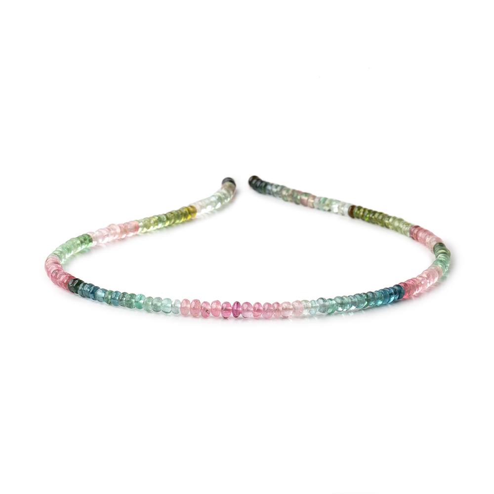 3.5mm Afghani Tourmaline Plain Rondelle Beads 14 inch 166 pieces AA - Beadsofcambay.com