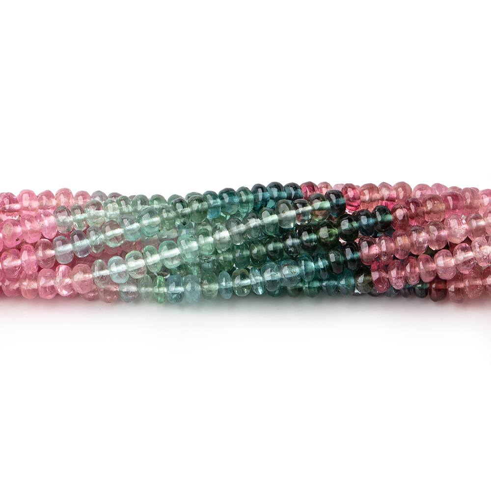 3.5mm Afghani Tourmaline Plain Rondelle Beads 14 inch 166 pieces AA - Beadsofcambay.com