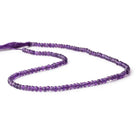 3.5mm Amethyst faceted rondelle beads 13 inch 130 pieces - Beadsofcambay.com
