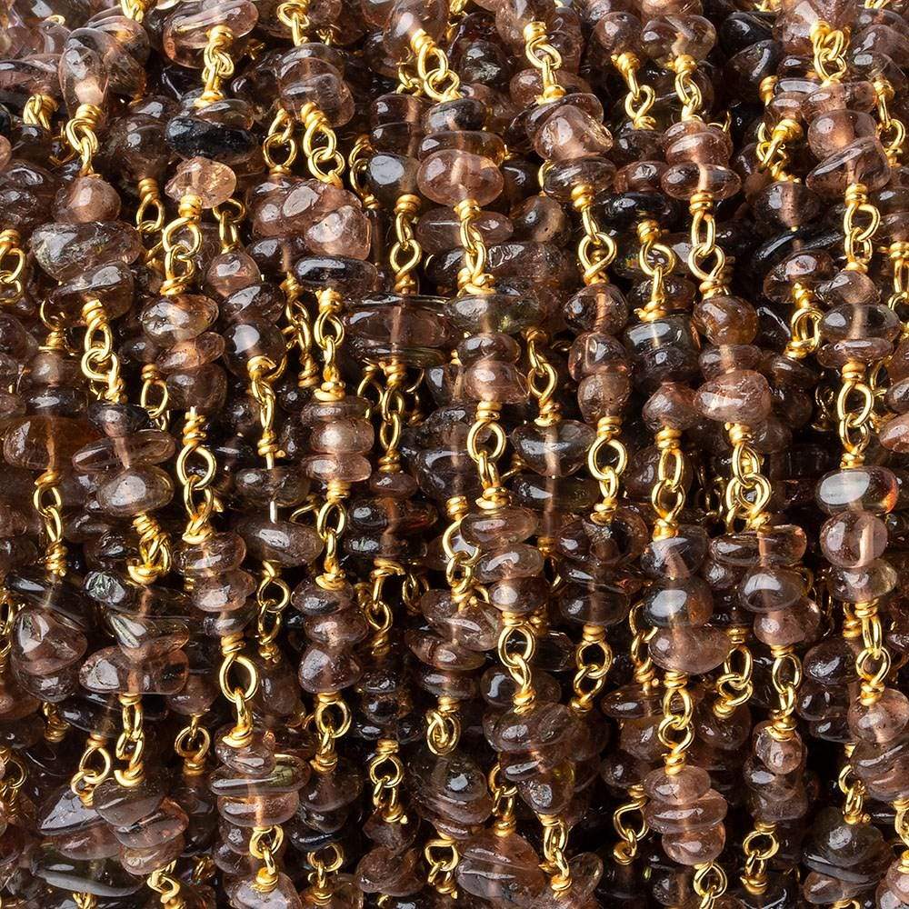 3.5mm Andalusite plain nugget Trio Vermeil Chain by the foot 81 beads per - Beadsofcambay.com