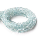 3.5mm Aquamarine Plain Coin Beads 16 inch 114 pieces - Beadsofcambay.com