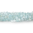 3.5mm Aquamarine Plain Coin Beads 16 inch 114 pieces - Beadsofcambay.com