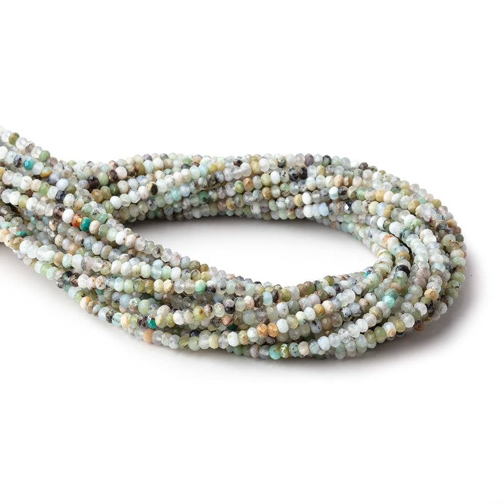3.5mm Blue Peruvian Opal Micro Faceted Rondelle Beads 15.75 inch 168 pieces AA - Beadsofcambay.com