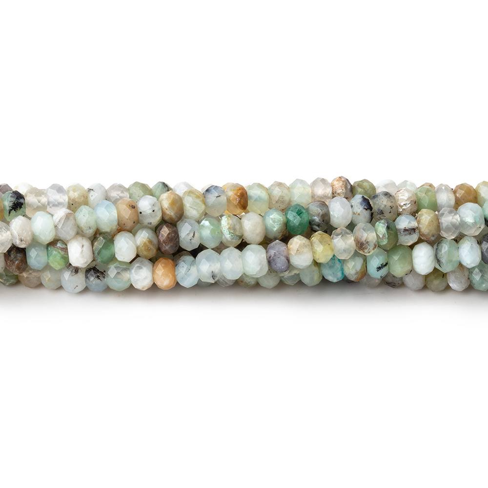 3.5mm Blue Peruvian Opal Micro Faceted Rondelle Beads 15.75 inch 168 pieces AA - Beadsofcambay.com