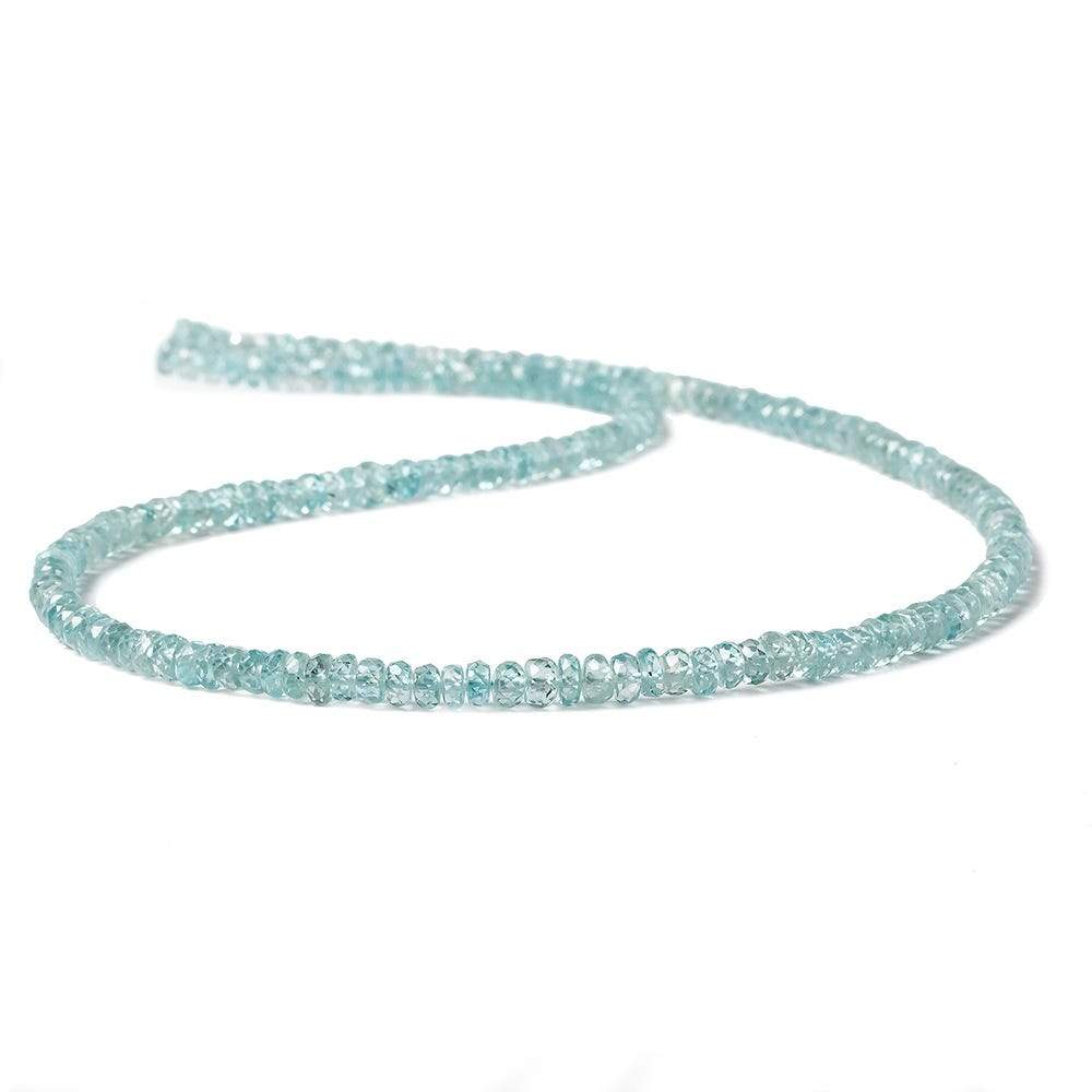 3.5mm Blue Zircon faceted rondelle beads 16 inch 195 pieces AA - Beadsofcambay.com