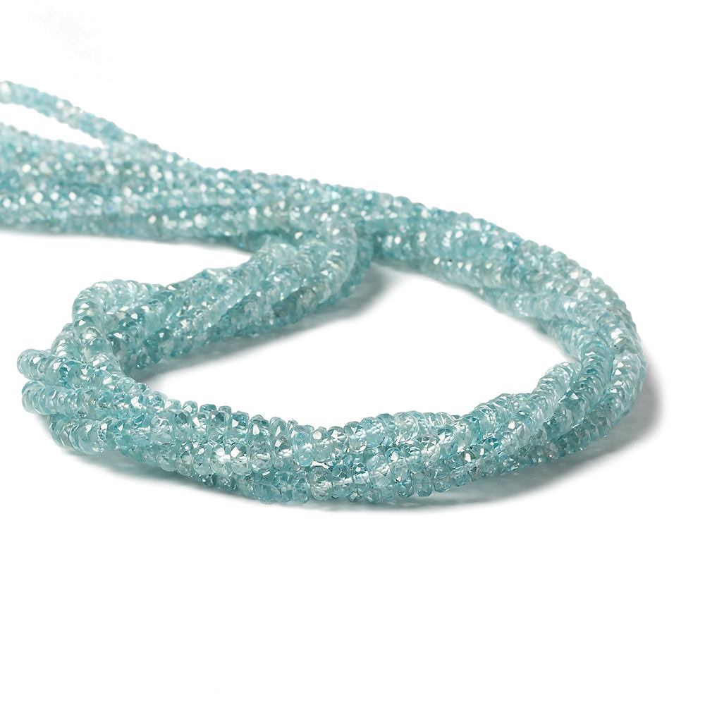 3.5mm Blue Zircon faceted rondelle beads 16 inch 195 pieces AA - Beadsofcambay.com