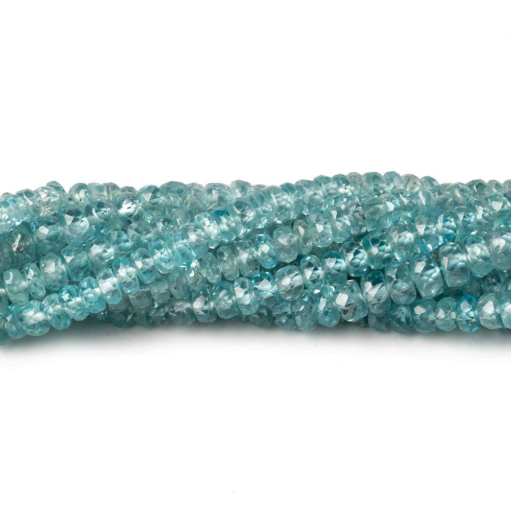 3.5mm Blue Zircon faceted rondelle beads 16 inch 220 pieces A - Beadsofcambay.com