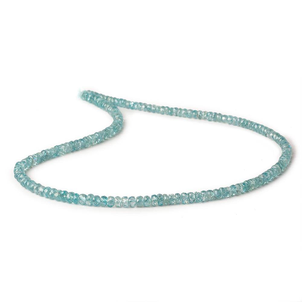 3.5mm Blue Zircon faceted rondelle beads 16 inch 220 pieces A - Beadsofcambay.com