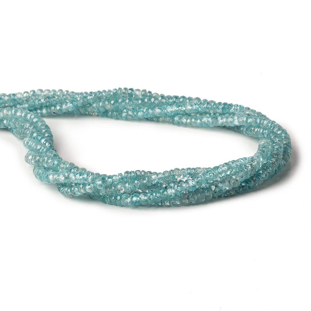 3.5mm Blue Zircon faceted rondelle beads 16 inch 220 pieces A - Beadsofcambay.com