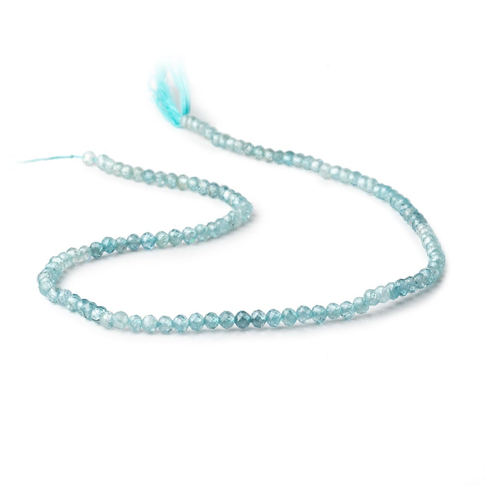 3.5mm Blue Zircon Micro Faceted Rondelle Beads 13 inch 112 pieces AA - Beadsofcambay.com