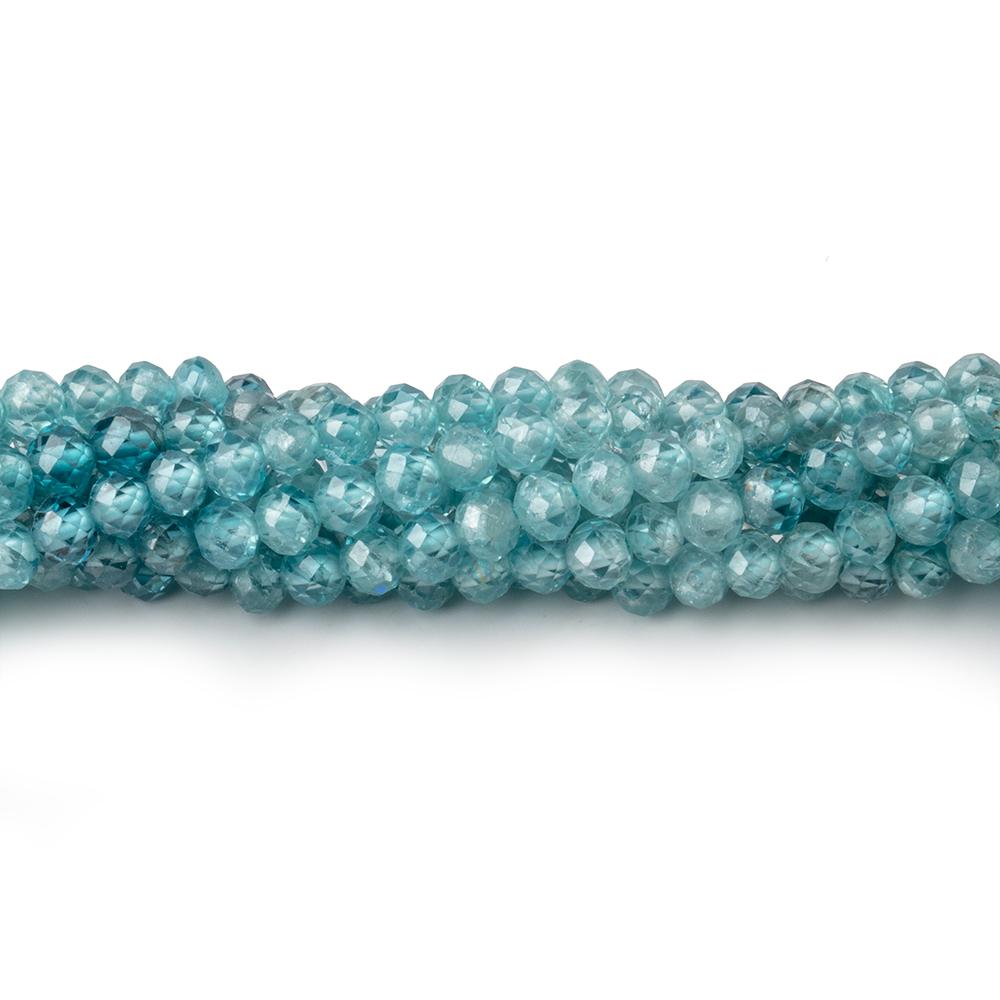 3.5mm Blue Zircon Micro Faceted Rondelle Beads 13 inch 112 pieces AA - Beadsofcambay.com