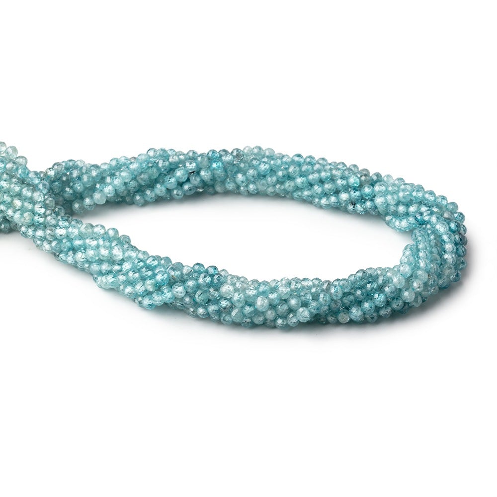 3.5mm Blue Zircon Micro Faceted Rondelle Beads 13 inch 112 pieces AA - Beadsofcambay.com