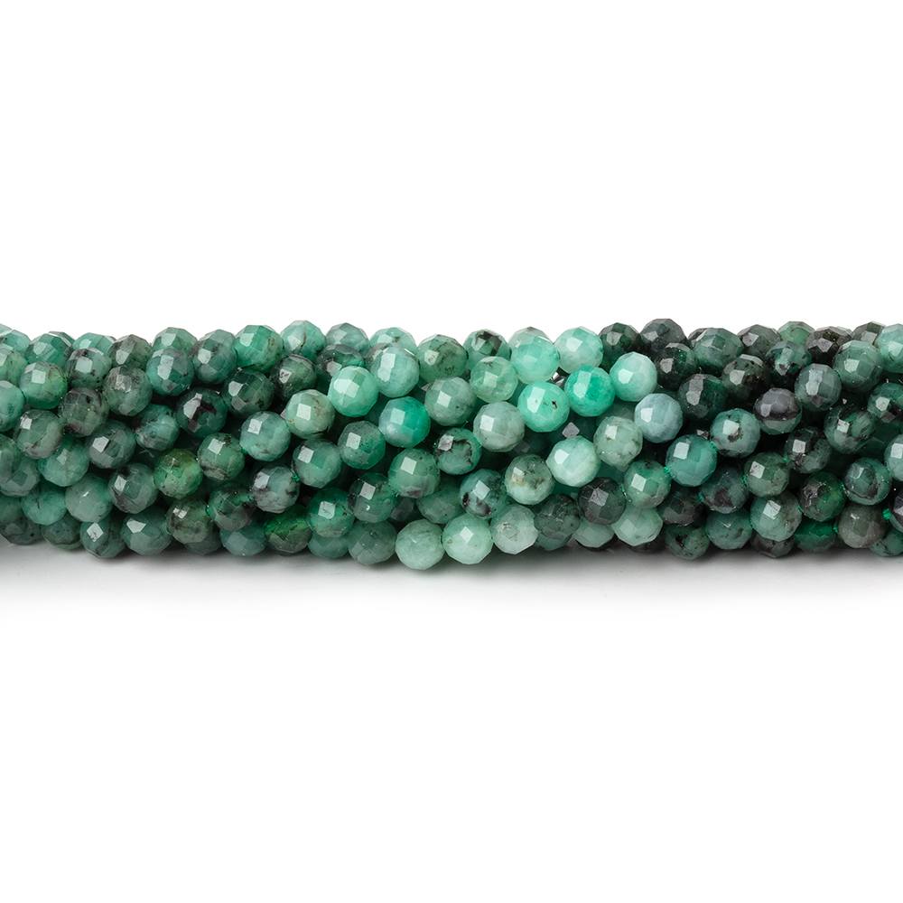 3.5mm Brazilian Emerald Micro Faceted Round Beads 12.5 inch 100 pieces - Beadsofcambay.com