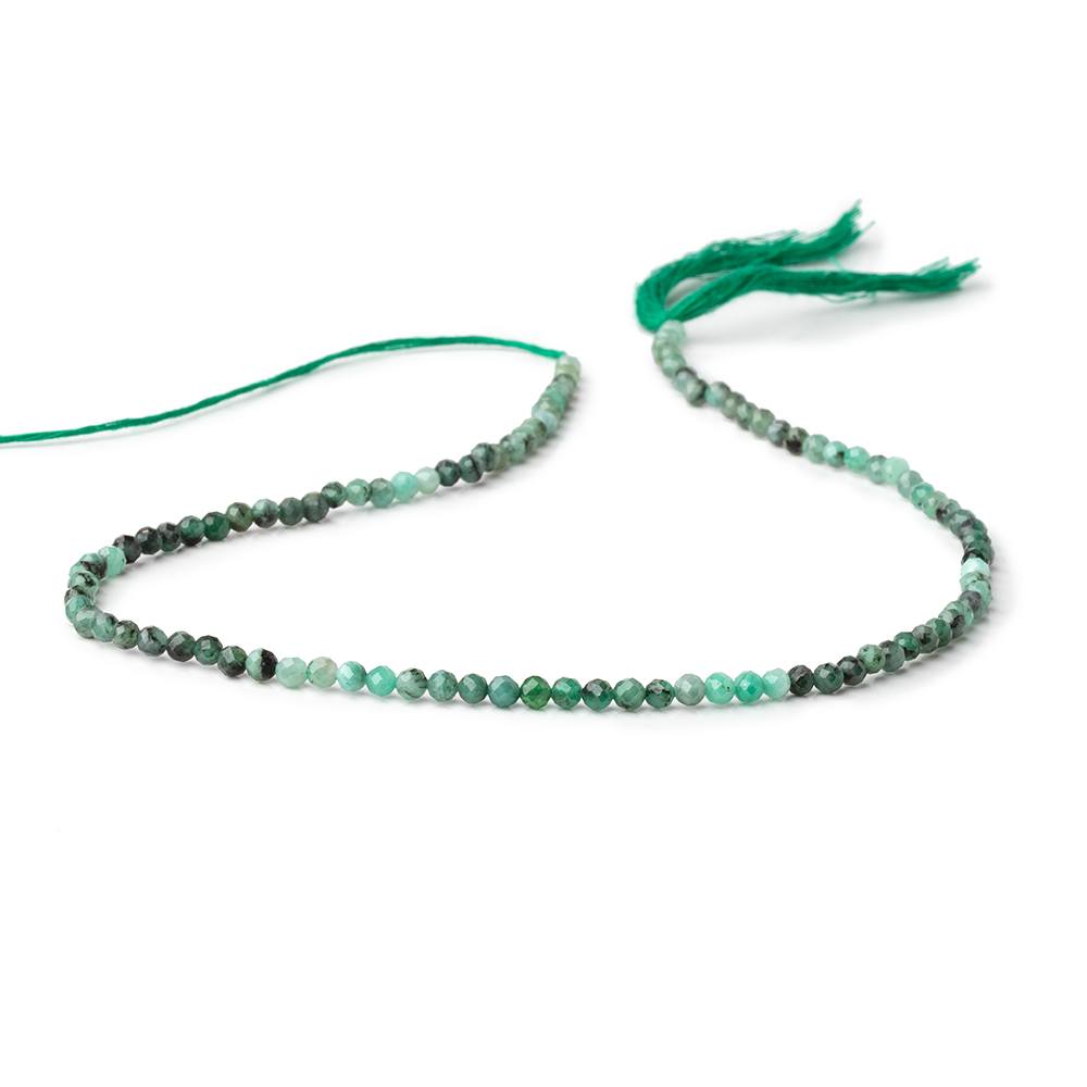3.5mm Brazilian Emerald Micro Faceted Round Beads 12.5 inch 100 pieces - Beadsofcambay.com