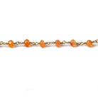 3.5mm Carnelian faceted rondelle Gold plated Chain by the foot 39 pieces - Beadsofcambay.com