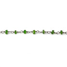 3.5mm Chrome Tourmaline faceted rondelle Black Gold .925 Chain by the foot - Beadsofcambay.com