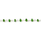 3.5mm Chrome Tourmaline faceted rondelle Silver .925 Chain by the foot - Beadsofcambay.com