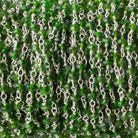 3.5mm Chrome Tourmaline faceted rondelle Silver .925 Chain by the foot - Beadsofcambay.com