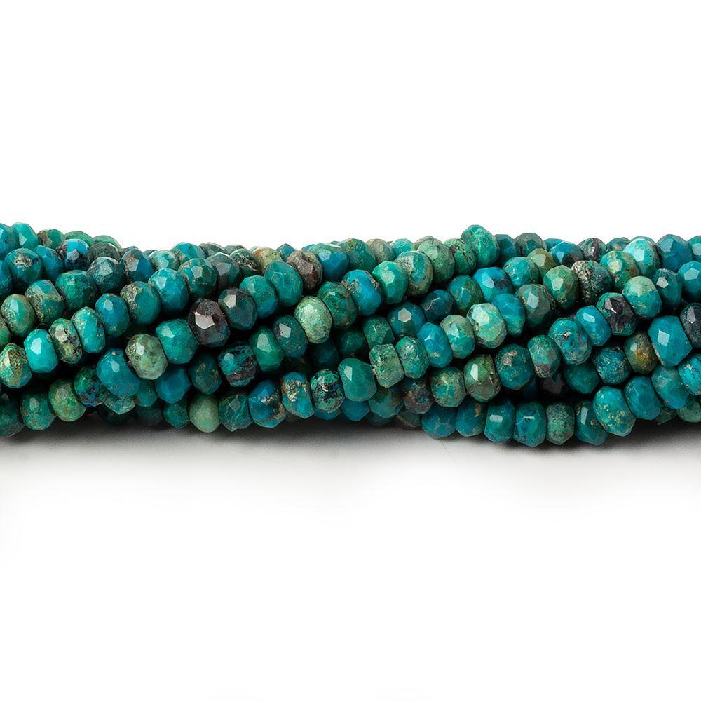 3.5mm Chrysocolla Faceted Rondelle Beads 13 inch 105 pieces - Beadsofcambay.com