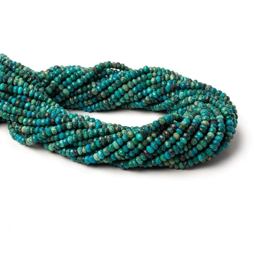 3.5mm Chrysocolla Faceted Rondelle Beads 13 inch 105 pieces - Beadsofcambay.com