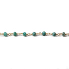 3.5mm Chrysocolla faceted rondelle Gold plated Chain by the foot 39 pieces - Beadsofcambay.com