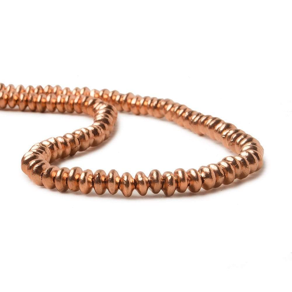 3.5mm Copper Rondelle 8 inch 102 pcs - Beadsofcambay.com