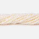 3.5mm Creamy White Off Round Freshwater Pearls 14 inch 132 Beads - Beadsofcambay.com