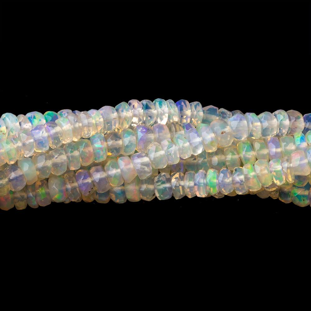 3.5mm Ethiopian Opal faceted rondelles 17.5 inch 260 beads - Beadsofcambay.com